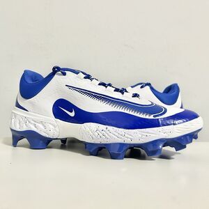 Nike Alpha Huarache Elite 4 Low MCS “White Blue” Mens Size 11.5 Baseball Cleats